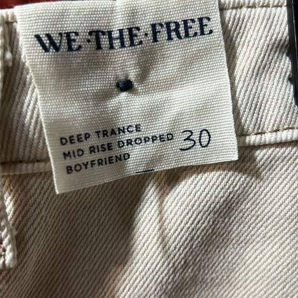 Free People We the Free Deep Trance Mid-Rise Dropped Boyfriend Jeans in Ecru - Picture 7 of 8